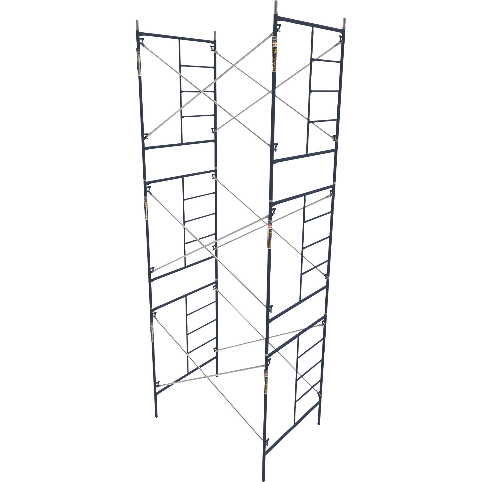 Metaltech Saferstack 6.4ft. x 5ft. x 7ft. Mason Scaffold Frame Set of 3, Large Diameter Tubing, Model# M-MFS766084K3